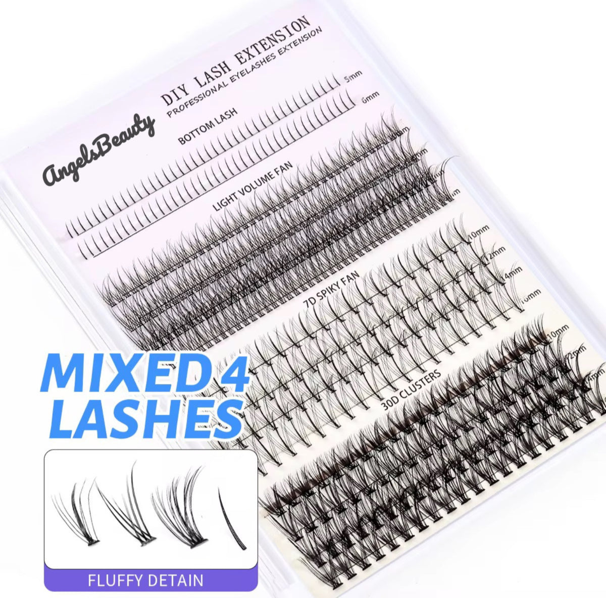 False Eyelash Extension Kit 480 Pieces Wispy Natural Fluffy Clusters