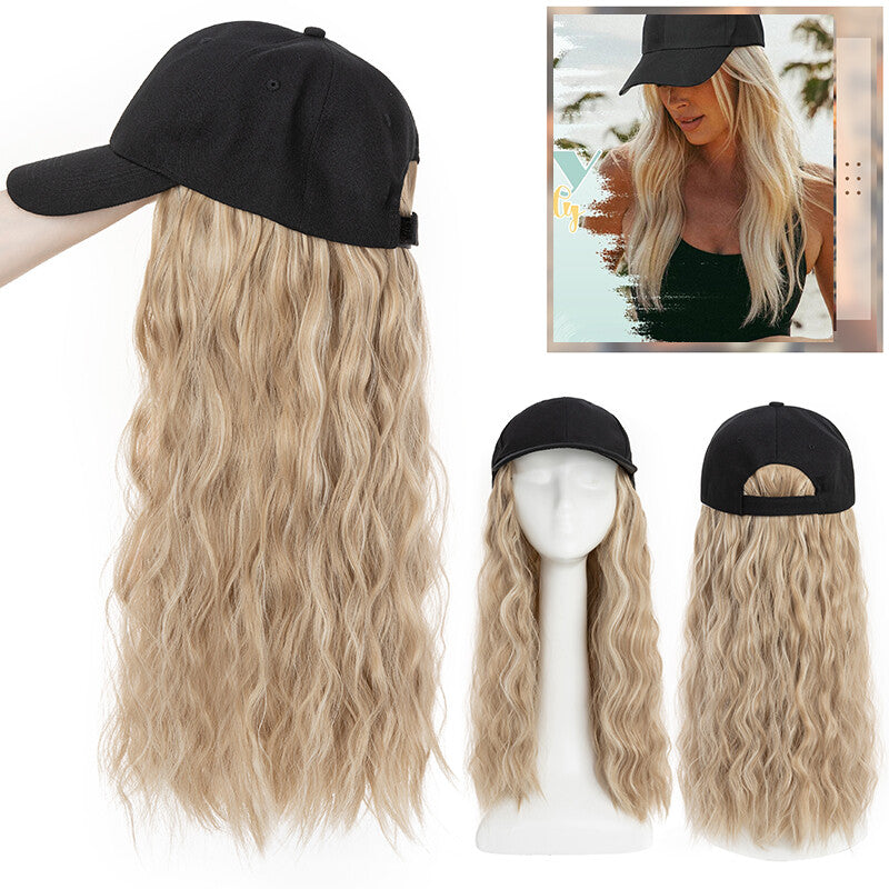 Adjustable Baseball Cap Wig with Hair Piece - Short Long Synthetic Hair