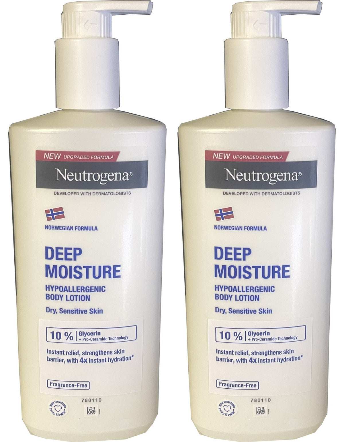 Neutrogena Deep Moisture Body Lotion, Hypoallergenic - 400ml 2-Pack