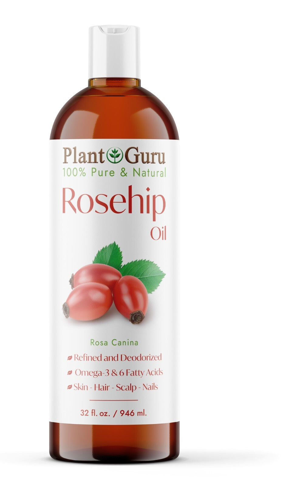Pure Rosehip Seed Oil for Skin and Hair - Cold Pressed & Refined Natural Beauty Oil