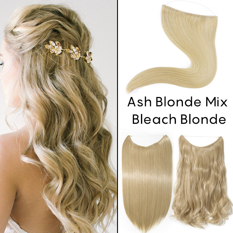 Natural Wire-In Hair Extensions Clip-In Nano Ring Hairpiece - Versatile & Easy to Use