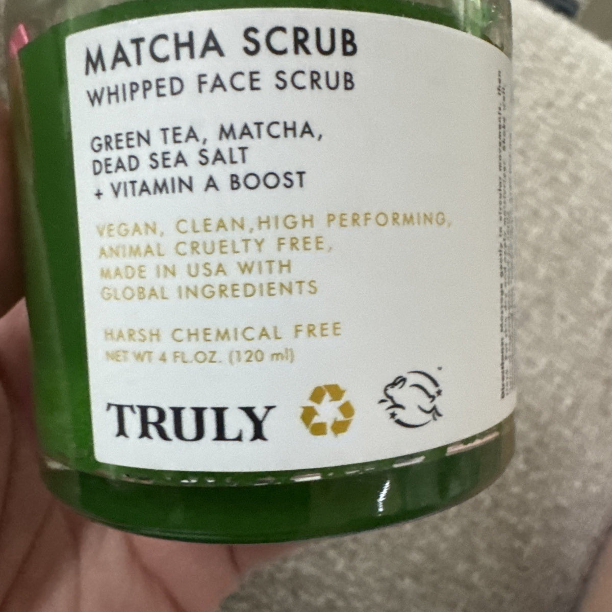 Truly Matcha Scrub Whipped Face -Chemical Free- (4oz/120ml)
