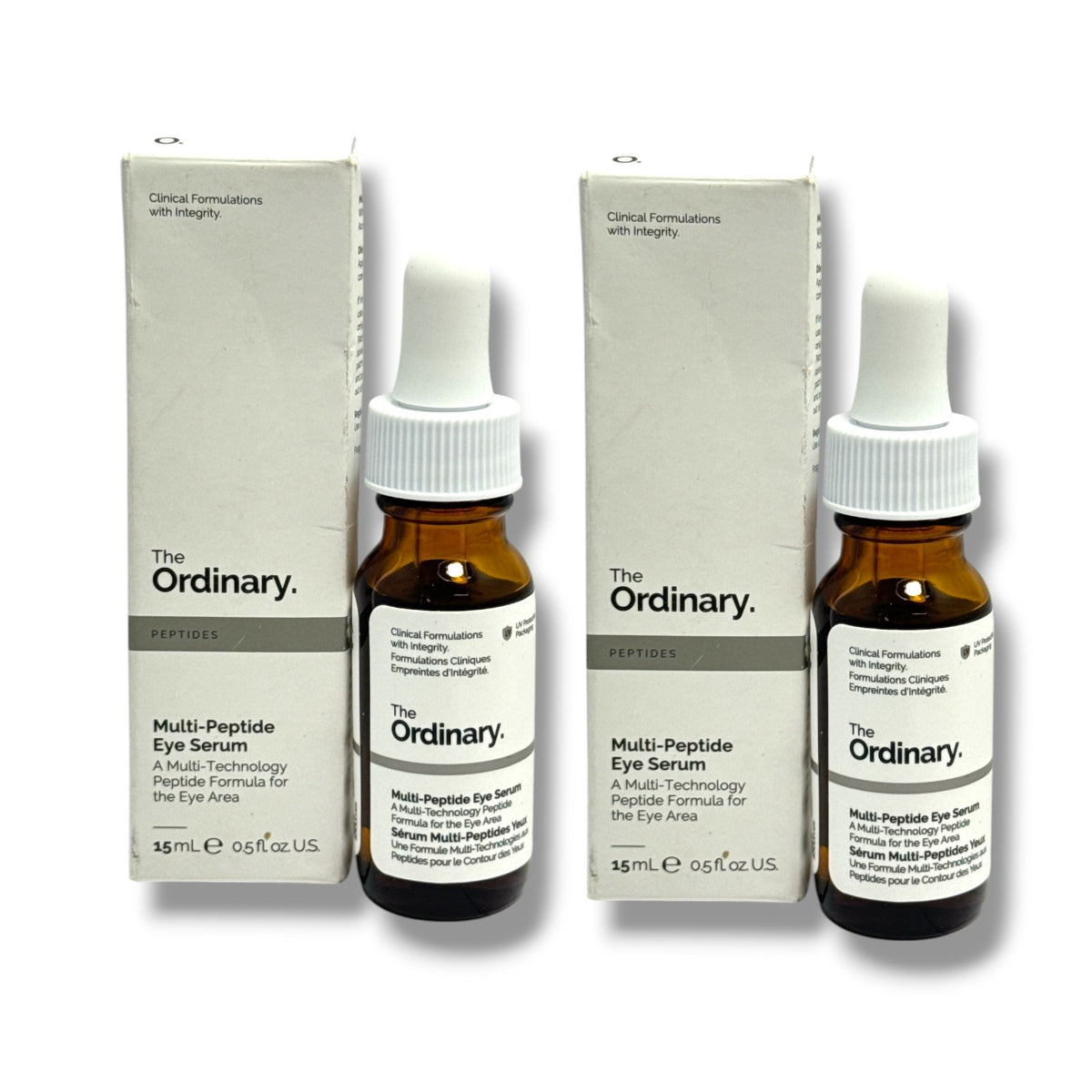 Multi-Peptide Eye Serum 15ml - Hydrating Anti-Aging Eye Care, Lot of 2