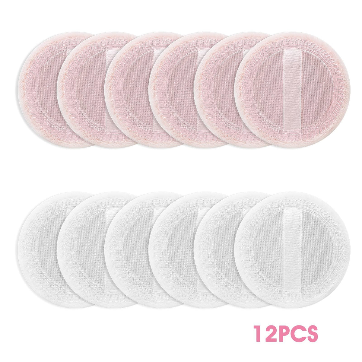12 Pcs Makeup Powder Puffs Set - Soft Velour Face Sponges for Loose Powder