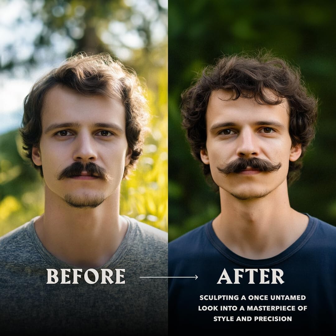 Strong Hold Mustache Wax Tin 1.7Oz Fragrance-Free Travel Grooming