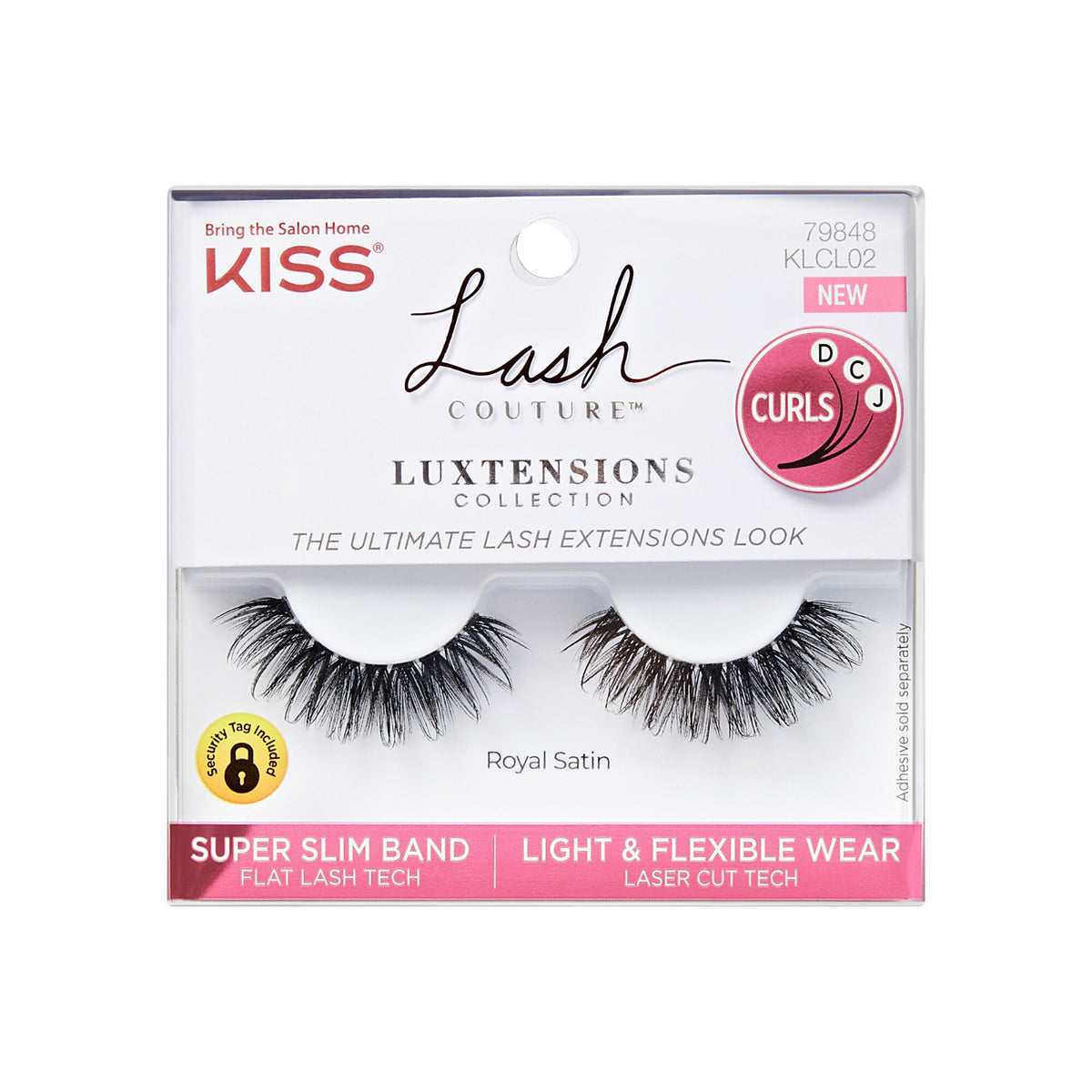 (2 Pack) Kiss Lash Couture Luxtensions Royal Satin False Eyelashes - Reusable, Light & Flexible, Slim Band
