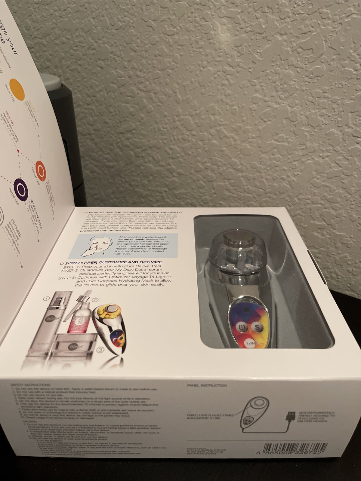 Skin Inc Optimizer Voyage Tri-Light LED Therapy Device - Chrome
