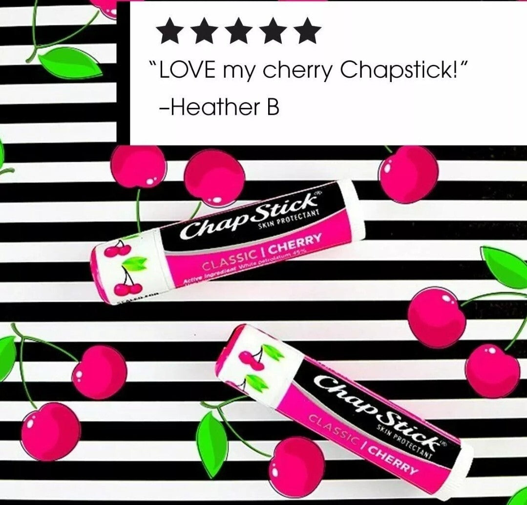 2 Pack Cherry Lip Balm Tubes - Classic Moisturizing Lip Care