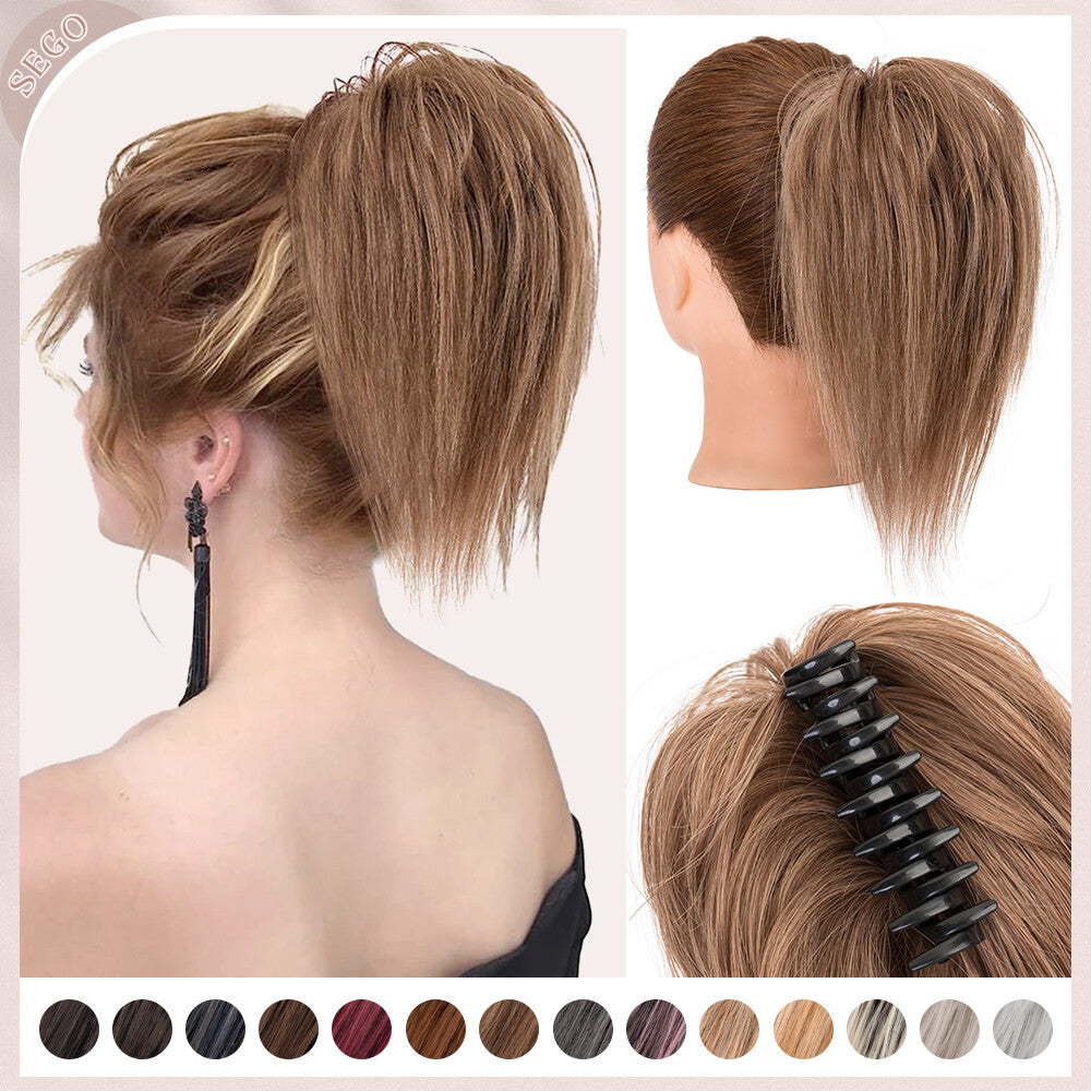 Thick Messy Bun Hair Piece with Scrunchie & Claw Clip - Hair Extensions, Updo Accessory