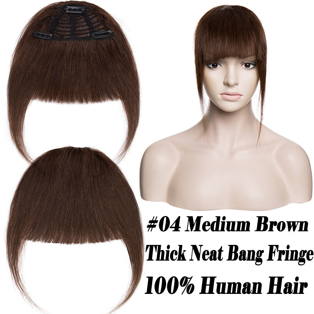 Human Hair Clip-In Bangs Topper with Remy Hair for Natural Look
