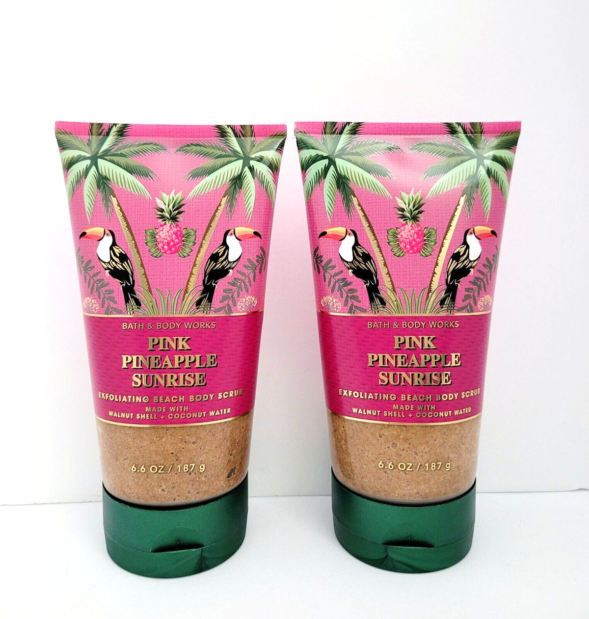 2 Bath & Body Works Pink Pineapple Sunrise Exfoliating Beach Scrub
