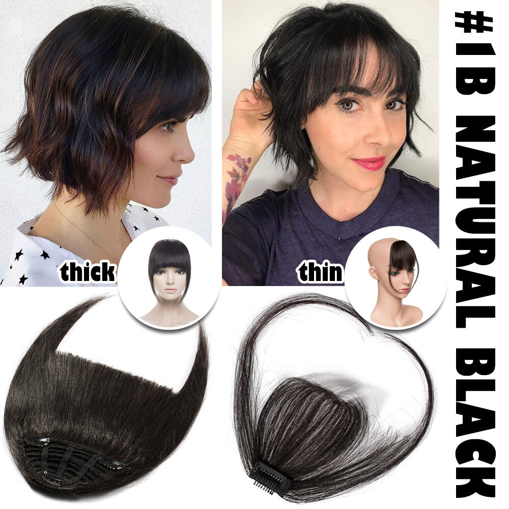 Clip-In Thick Fringe Bang Hair Extensions for Women - Remy Human Hair