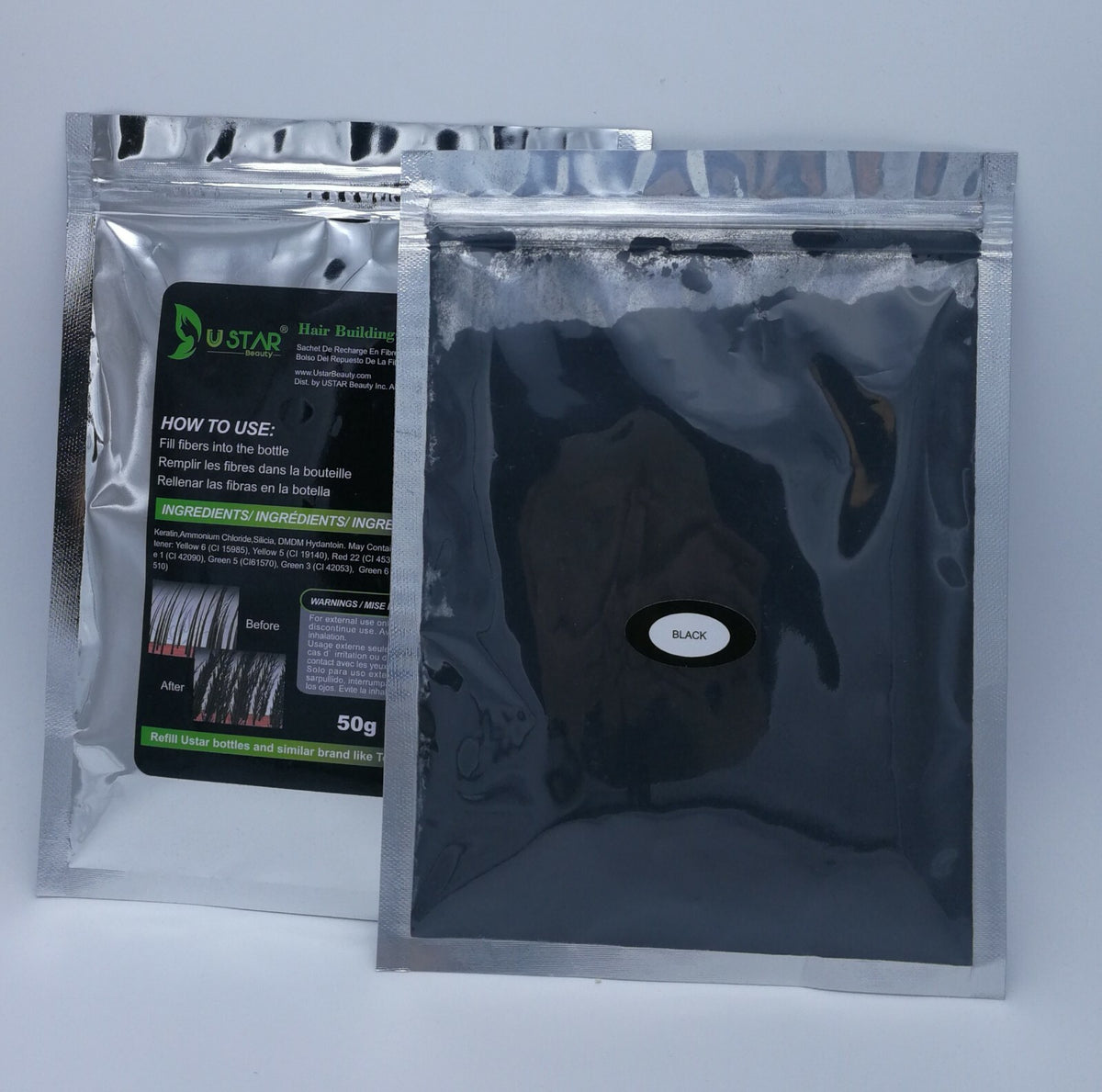 Hair Loss Solutions Concealer Ustar Fibers Refill bag 50 G 9 Colors