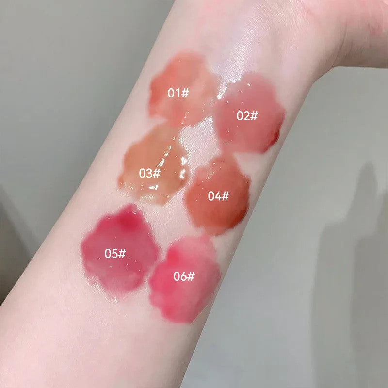 Watery Lip Gloss with Jelly Texture - Moisturizing Nude Lip Tint