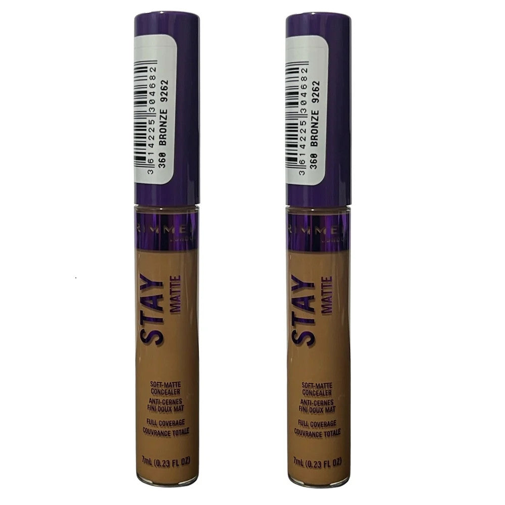 Concealer Pack of 2 - Rimmel Stay Matte Bronze 360, Long-Lasting Face Makeup
