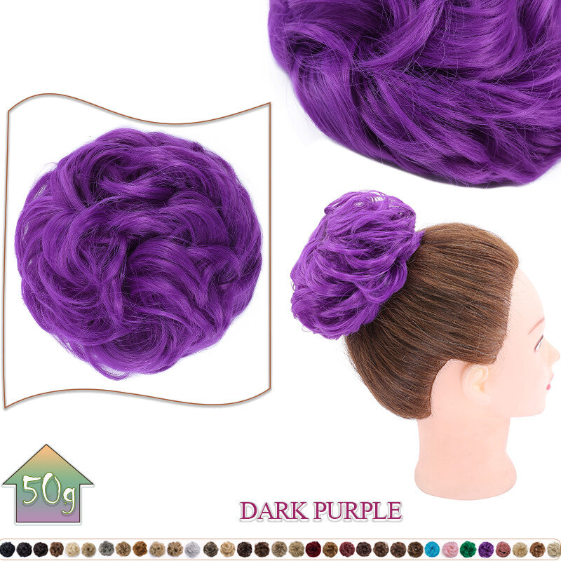 Curly Messy Bun Hair Extension Scrunchie Natural Updo Thick Human Hair