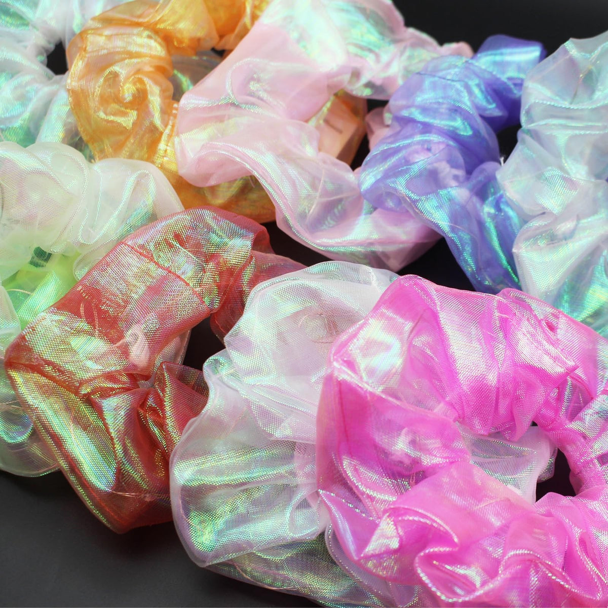 40 Pcs LED Scrunchies, Light up Hair Glow in 1 Count (Pack of 40)