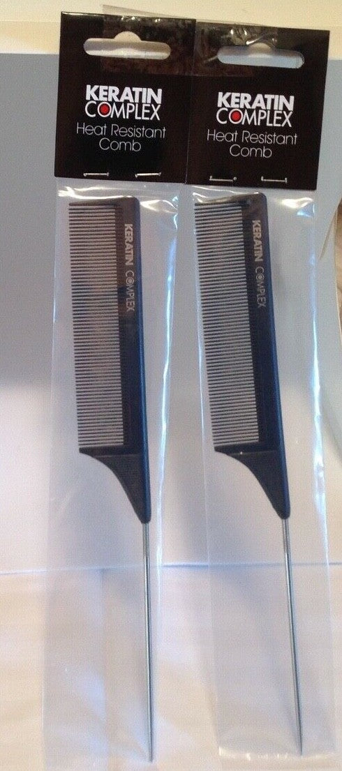 Heat Resistant Metal Tail Comb - 9.25 Inch Hair Styling Tool - Lot of 2
