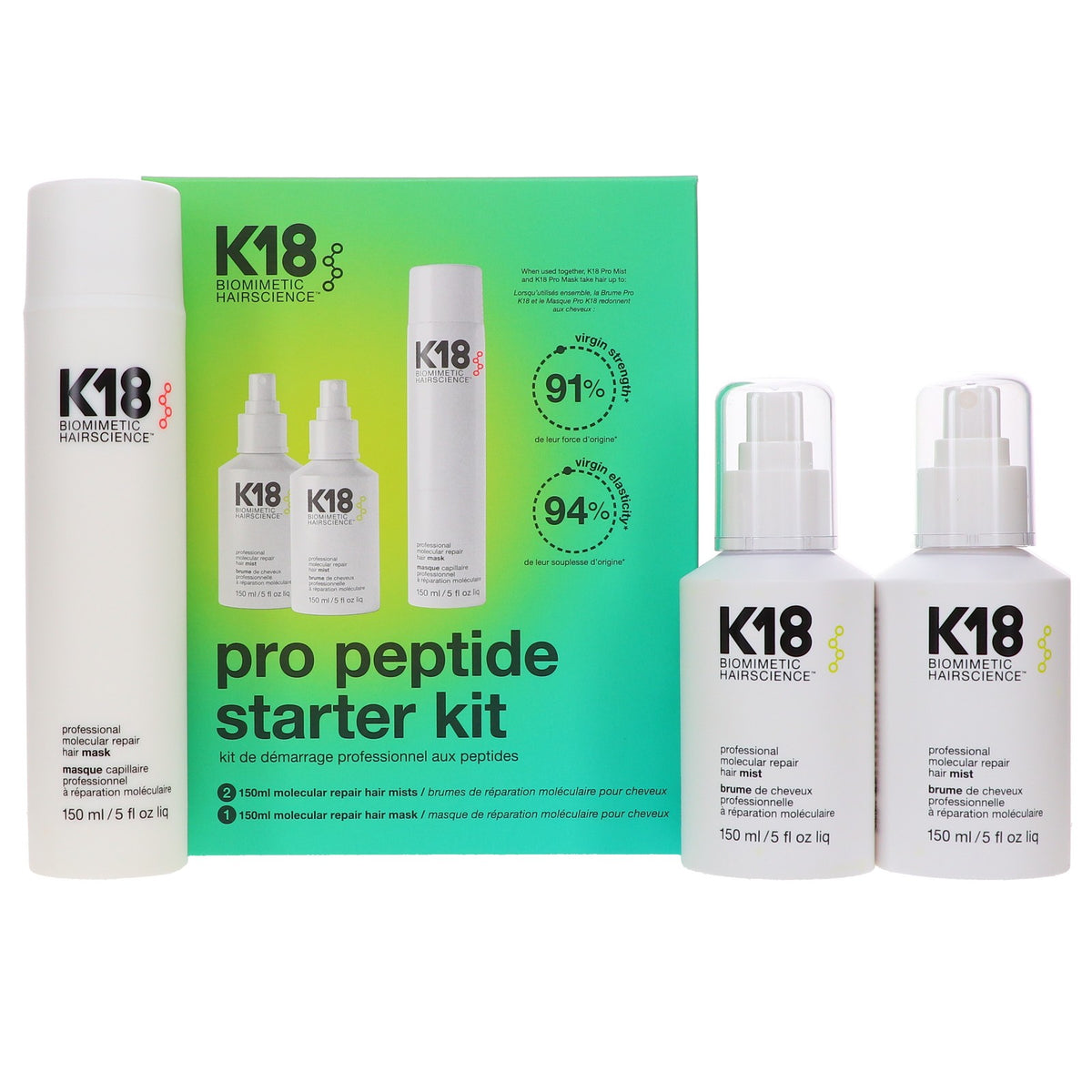 K18 Pro Peptide Hair Treatment Starter Kit - Damage Repair & Strengthening
