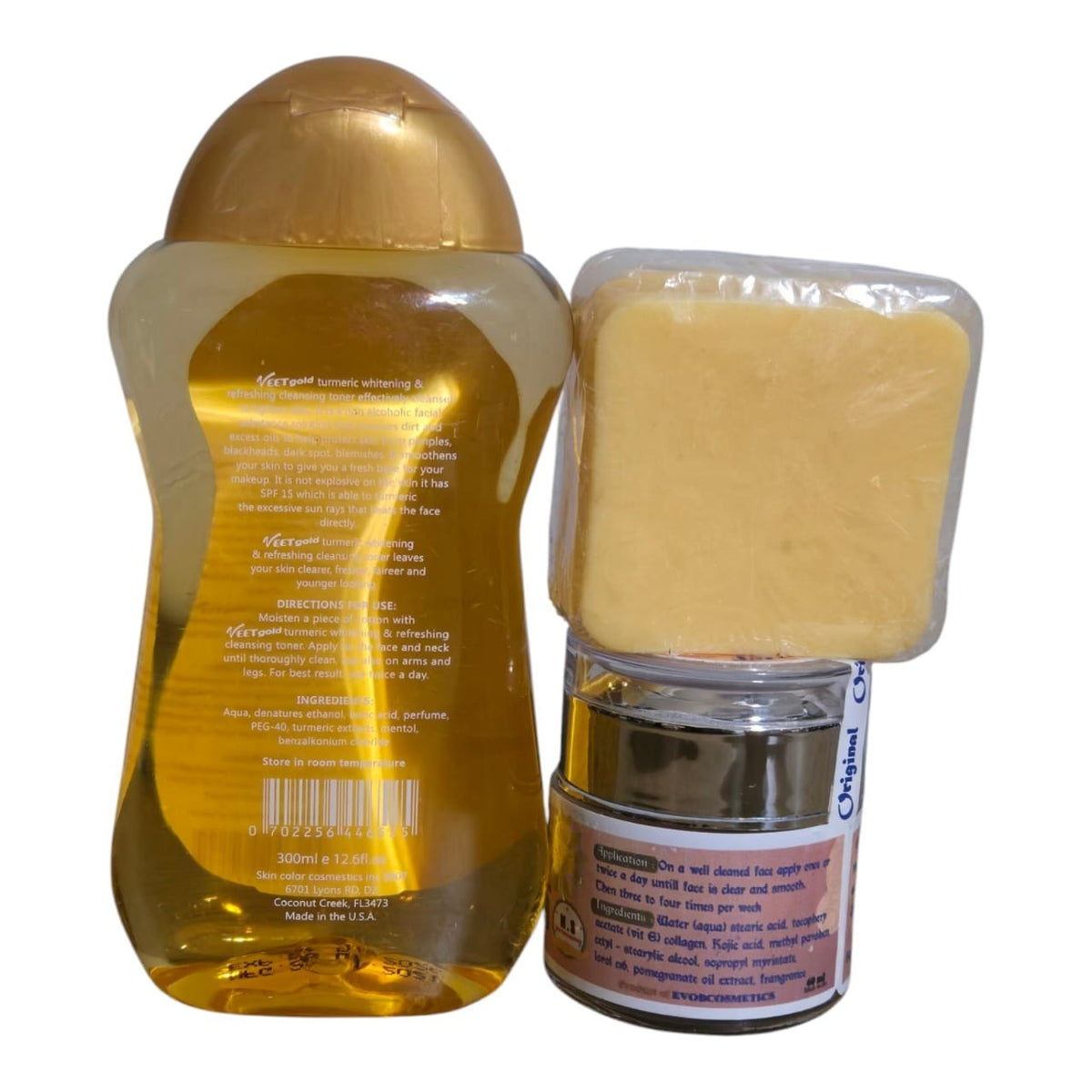 Turmeric Facial Toner & Face Cream Set for Blemish & Dark Spot Reduction