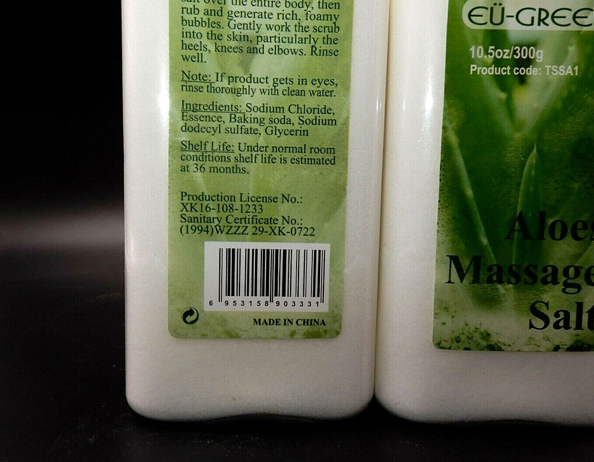 2 BOTTLES NATURAL SEA SALT MINERAL MASSAGE SCRUBBING SALTS 10-1/2 OZ
