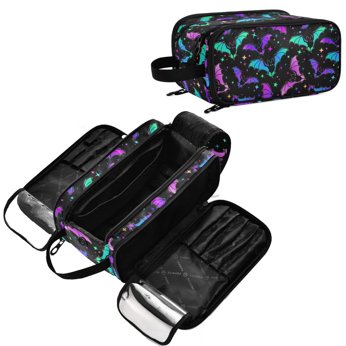 Large Capacity Makeup Bag with Multiple Compartments Travel Toiletry Organizer