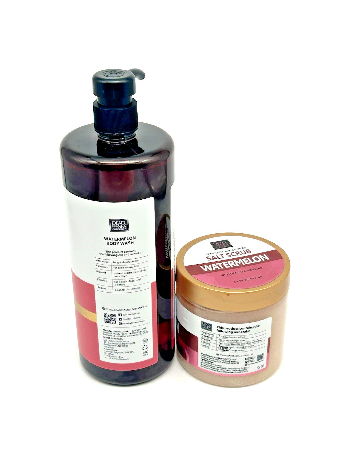 Dead Sea Collection Watermelon Mineral Body Wash (33.8 oz) &Salt