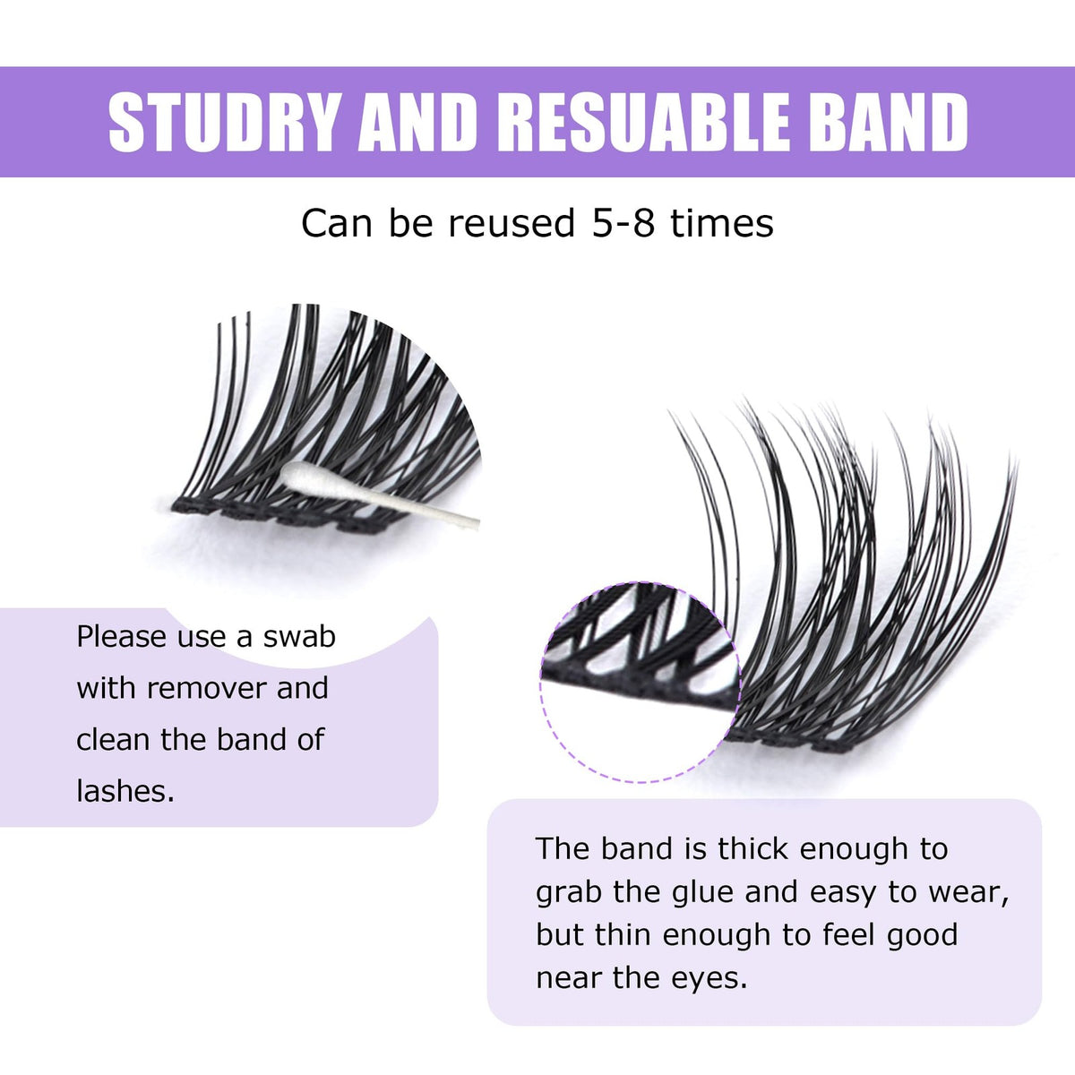 Wispy Eyelash Clusters 14mm Faux Mink Reusable Natural Look False Eyelashes