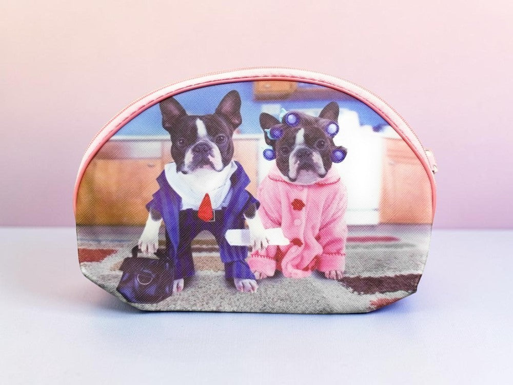 Dog Theme Large Cosmetic & Travel Bag - All Purpose Zipper Organizer