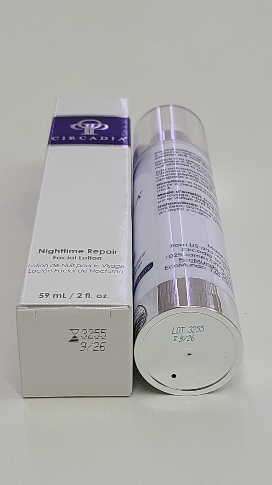 Circadia Nighttime Repair Facial Lotion 2 fl oz