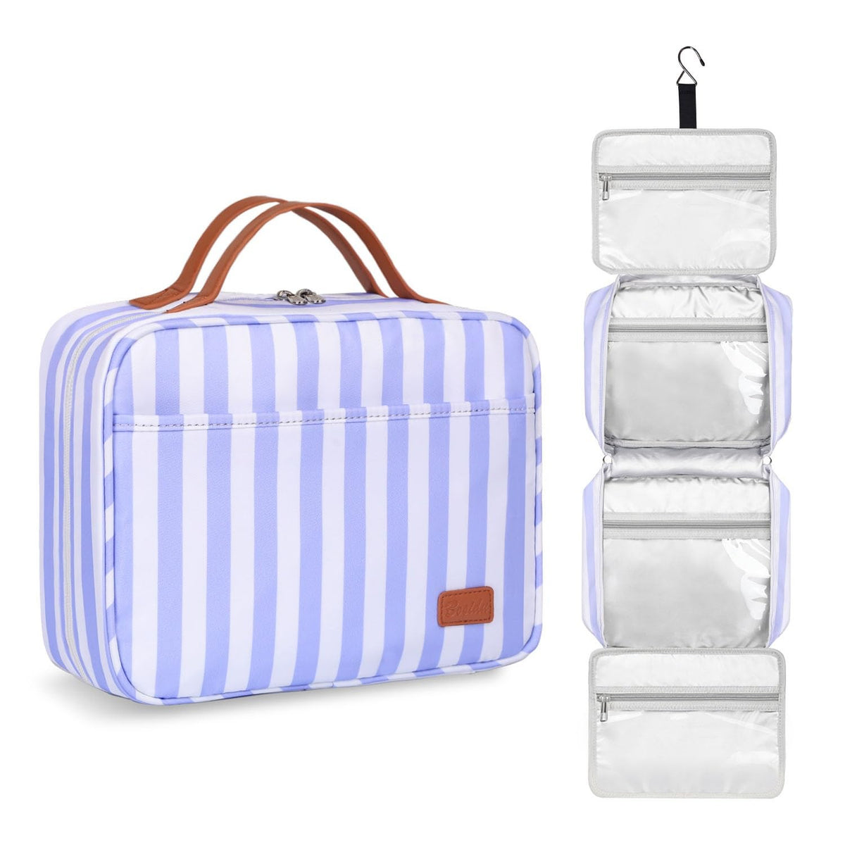 Large Hanging Travel Toiletry Bag with 4 Compartments & Hook – Waterproof Cosmetic Organizer