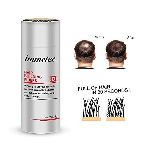 Hair Building Fibers Powder - Black, 28g Bottle