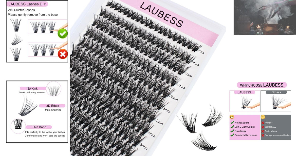 Lightweight Cruelty-Free 40D Cluster Lash Extensions - Long Lasting & Easy to Apply