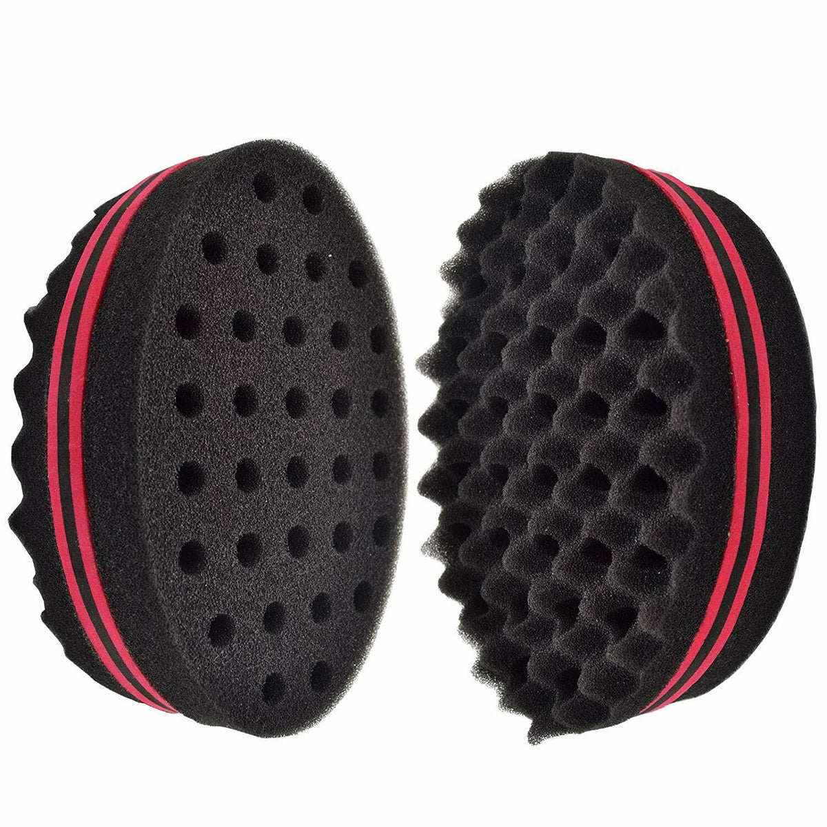 Red Double Side Magic Hair Brush Sponge Twist Wave Barber Afro Curl US