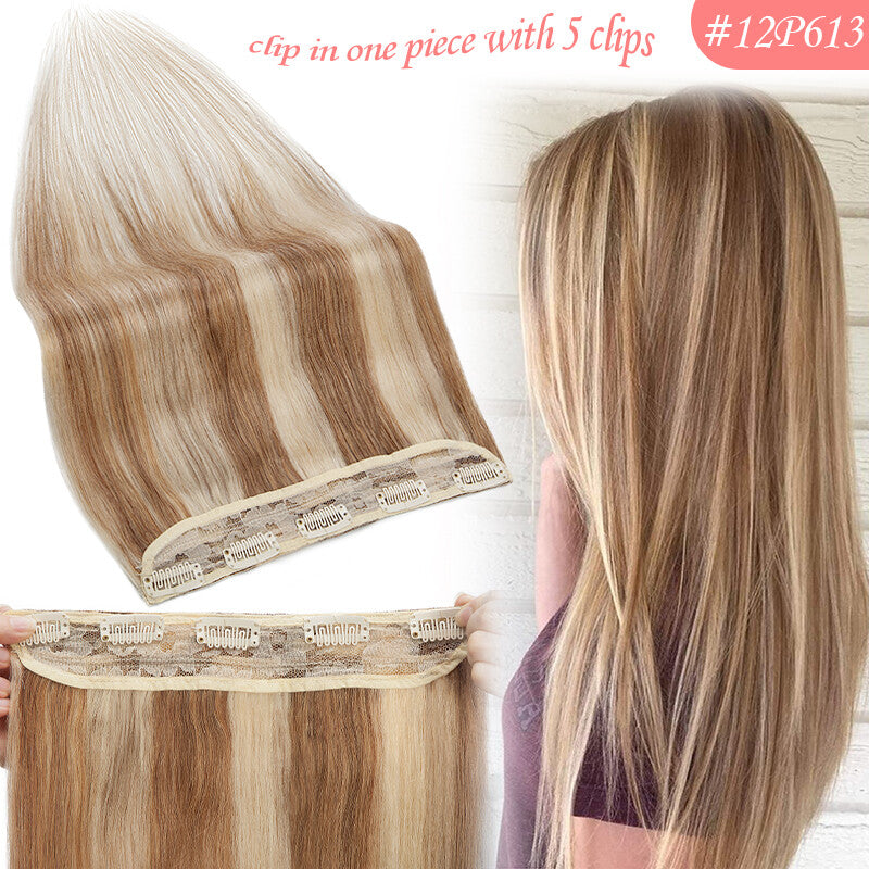 Long Thick Clip-In Hair Extensions - Russian Remy Human Hair, Straight, Full Head