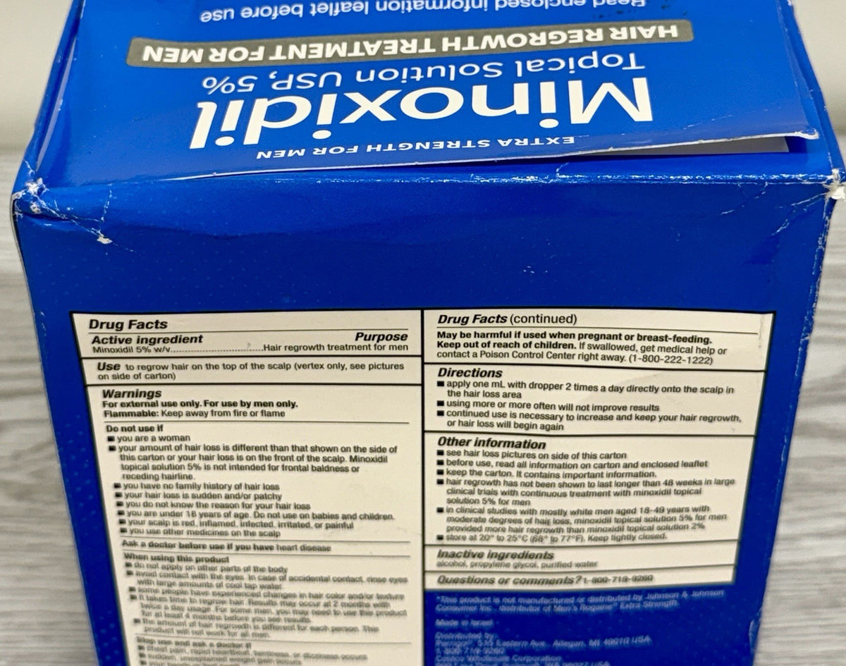 Minoxidil 5% Hair Regrowth Solution Extra Strength 6-Month Supply