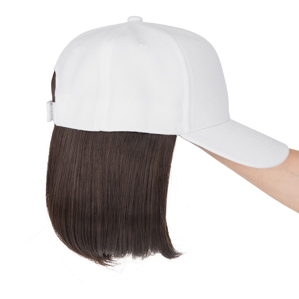 Instant Style 6-Inch Straight Cap Wig with Adjustable Baseball Hat - Synthetic Hair