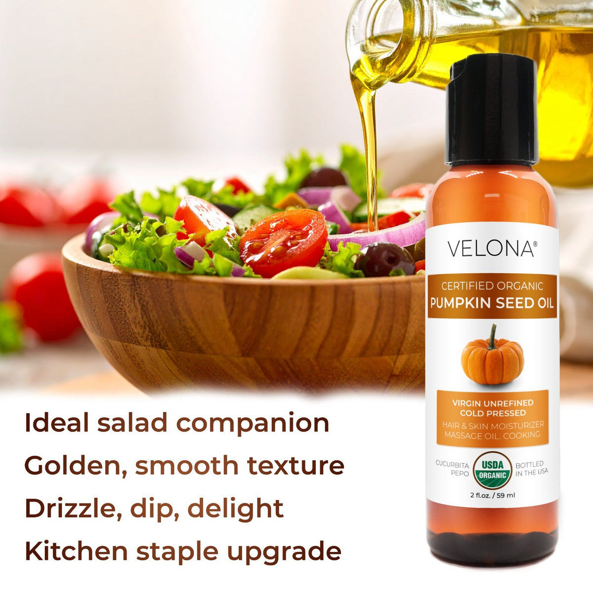 Organic Pumpkin Seed Oil - Cold Pressed Virgin Culinary & Cosmetic Oil, 2 Fl Oz to 1 Gallon