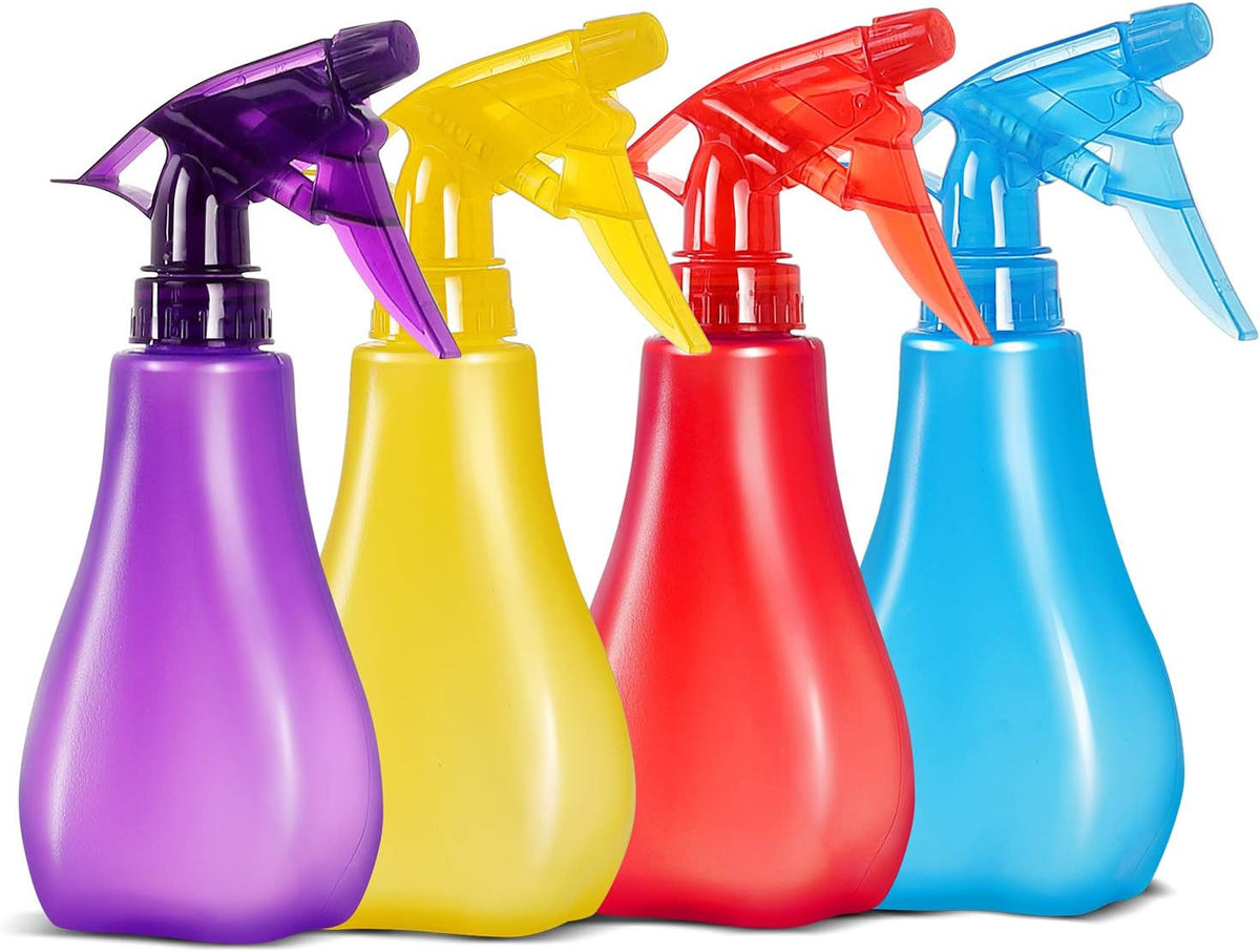 4-Pack 8 Oz Plastic Spray Bottles with Adjustable Nozzle - Multi-Use Household & Garden Trigger Sprayers