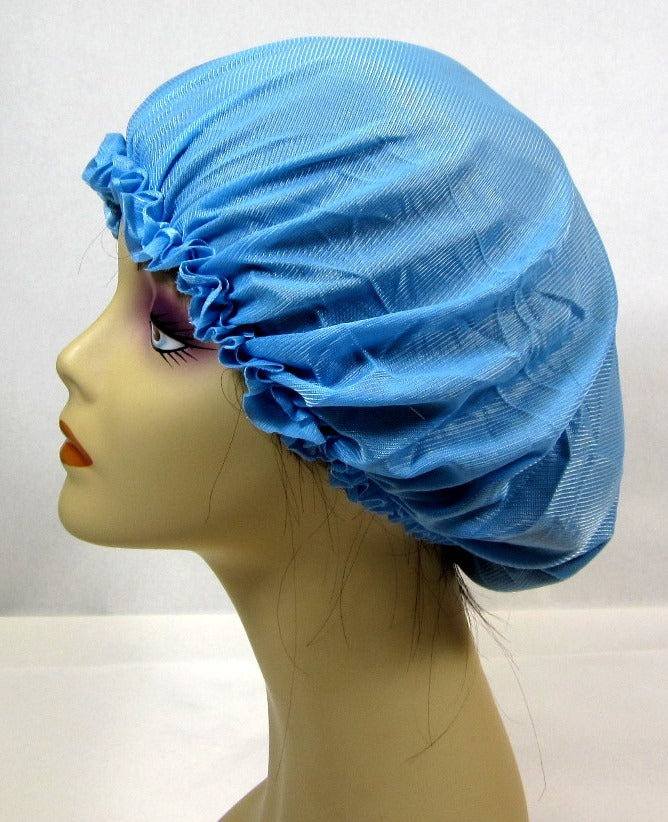 CHOOSE COLOR-X LARGE SATIN SLEEP CAP ELASTIC- BLK,WHITE,RED,BLUE,PINK