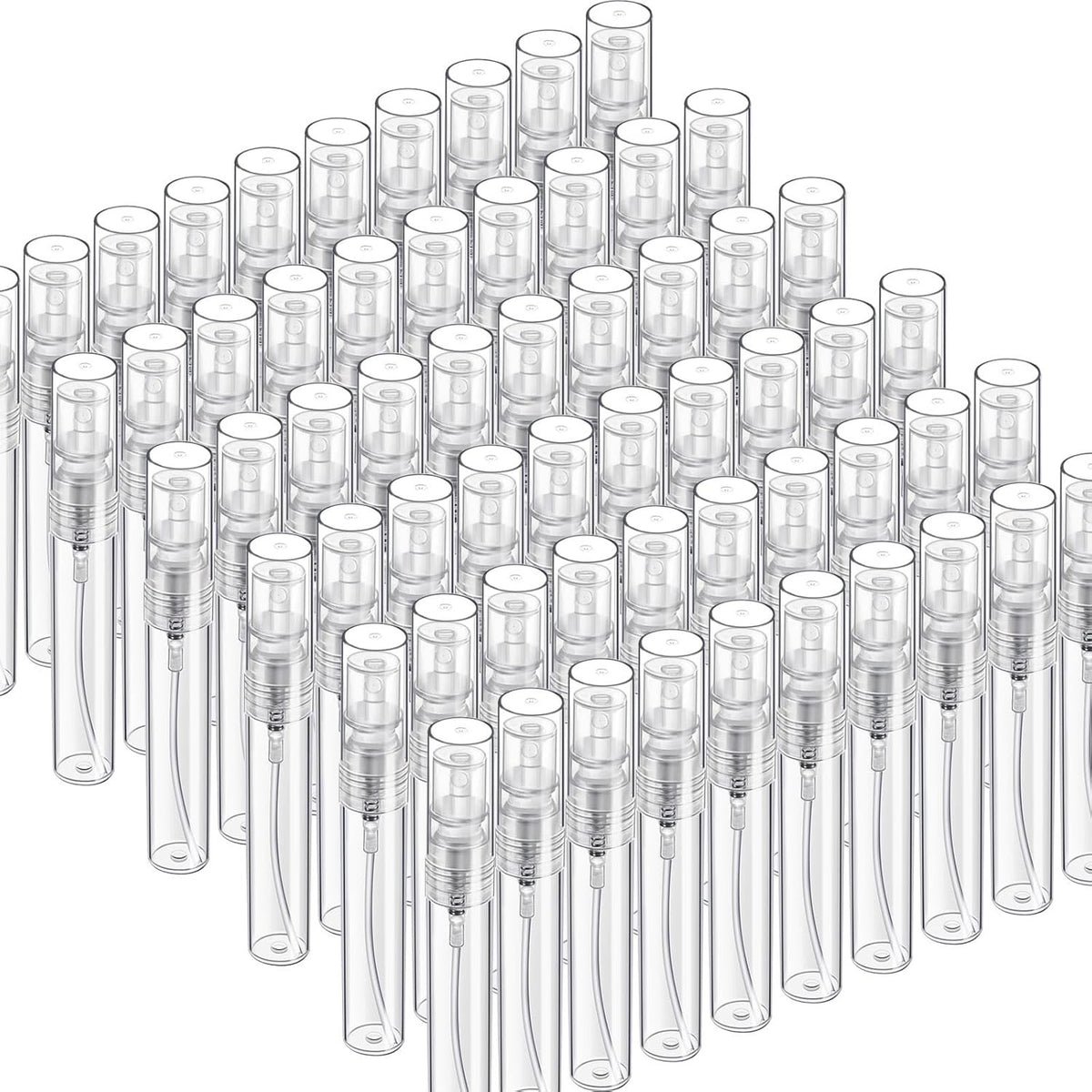 60PCS 5ml Clear Refillable Plastic Spray Bottles for Perfume Travel