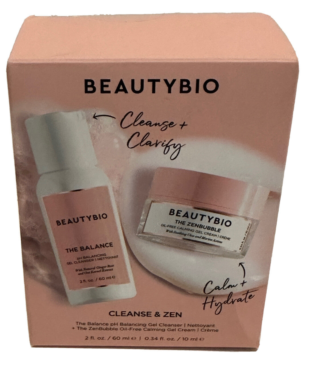 BeautyBio The Balance Gel Cleanser & Zen Bubble Calming Gel Set - 2 pcs