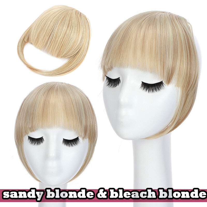 Clip-In Thin Neat Bangs Hairpiece for Front Fringe Hair Extensions