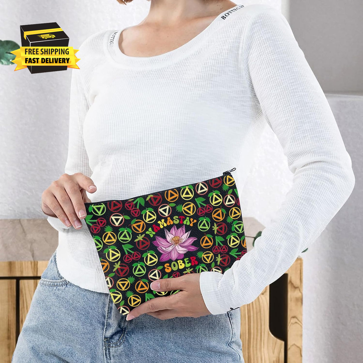 Sober Recovery Makeup Cosmetic Bag for Women - 12 Step Sobriety Gift