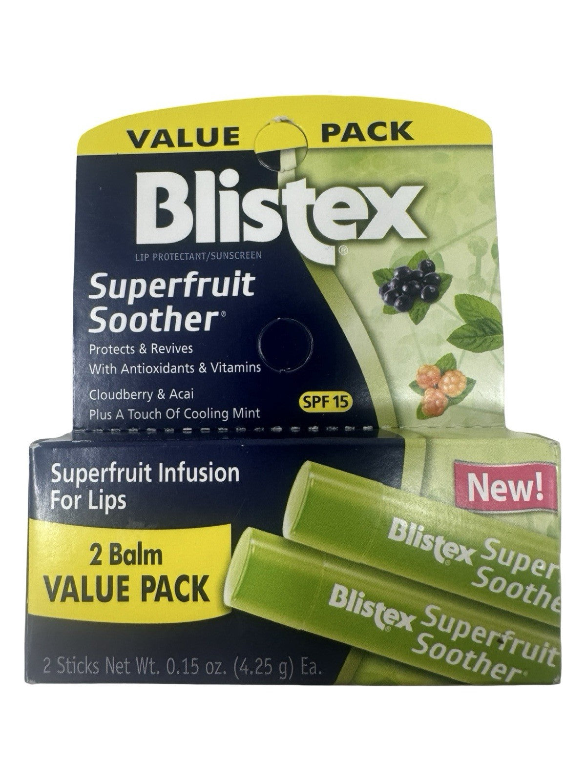 Pack of 2 Blistex Superfruit Lip Balm Tubes 0.15 oz – Discontinued Collectible Set