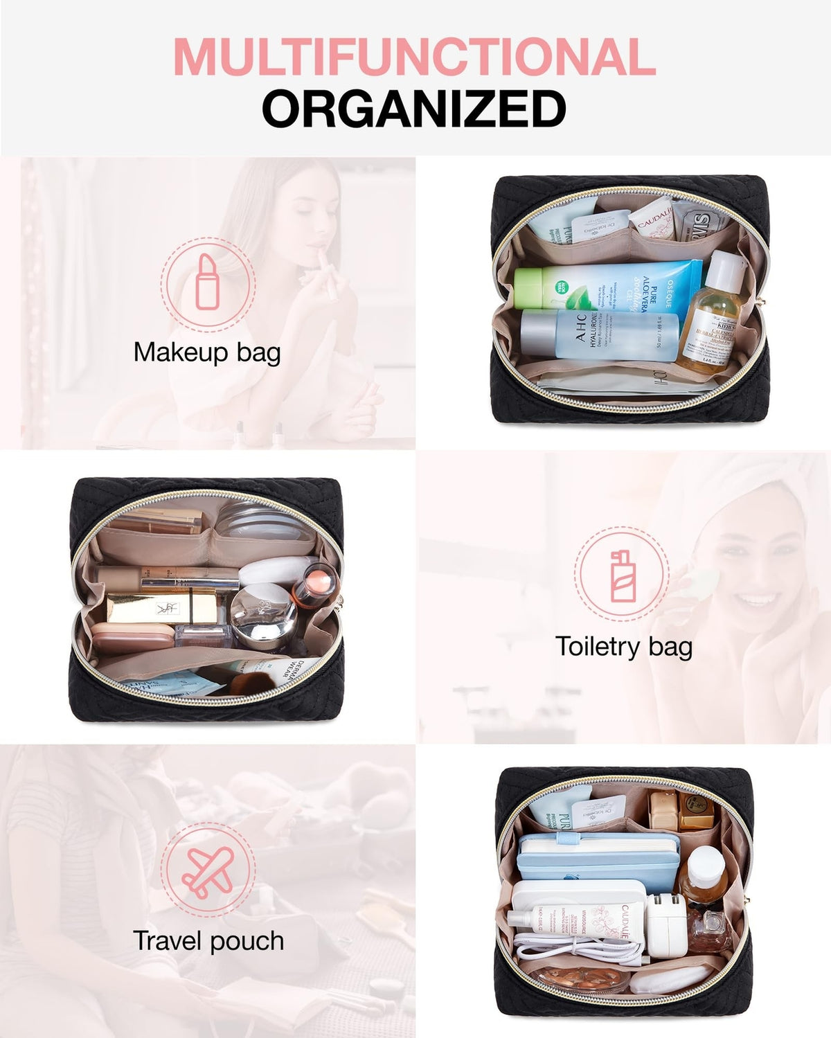 Small Travel Makeup Bag Waterproof Cosmetic Organizer Pouch