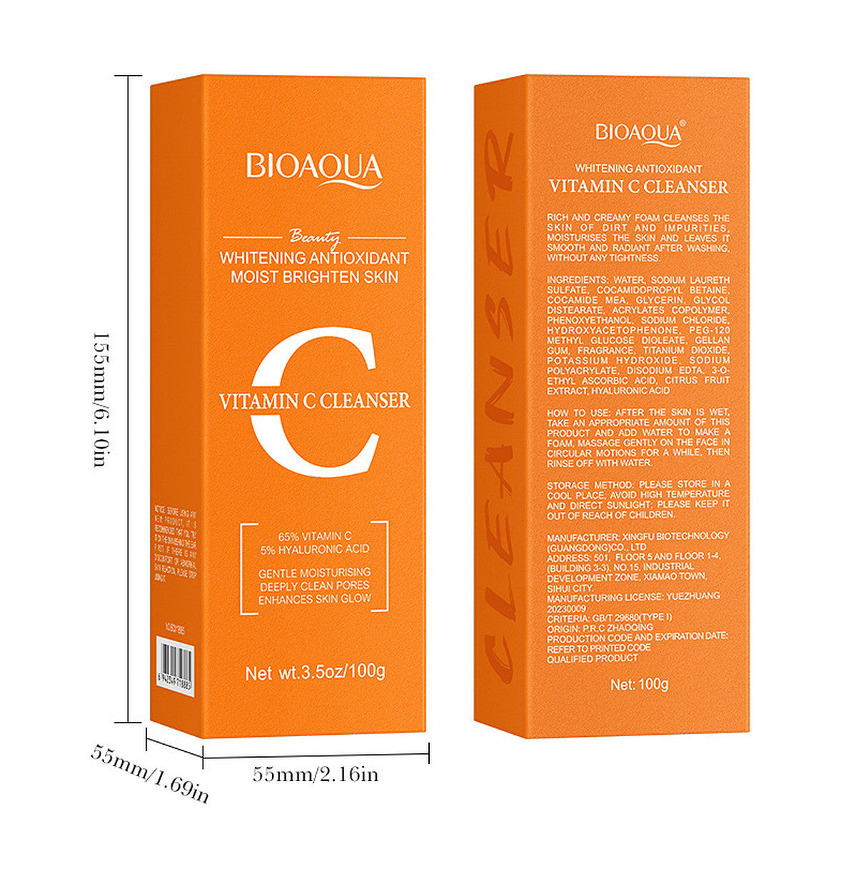 Vitamin C Facial Cleanser with Hyaluronic Acid - Antioxidant Deep Clean 100g