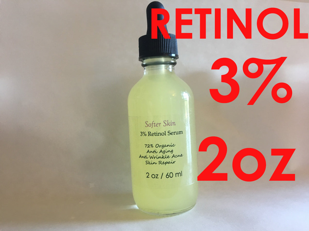 Retinol 3% Anti-Aging Serum with Organic Hyaluronic Acid - 2 oz