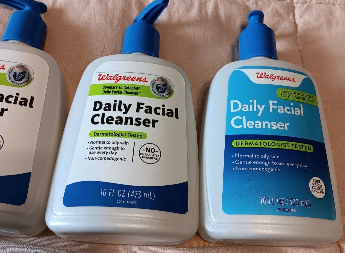 Daily Facial Cleanser Pump Lot 16oz for Normal to Oily Skin Paraben-Free