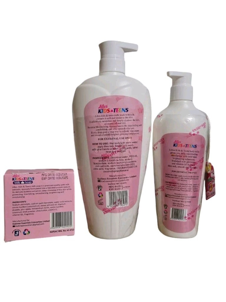 Kids Body Milk, Shower Gel & Soap Set - SPF 15